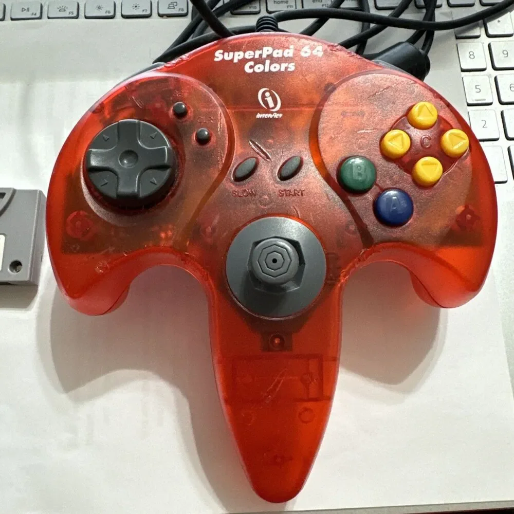 Nintendo 64 Controller Pak NUS-004 & SuperPad Colors Performance Red Controller